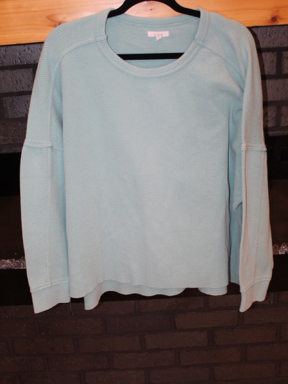 Maurices Light Aqua Crewneck Thermal Sweater